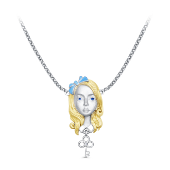 Серебряное колье с бриллиантом