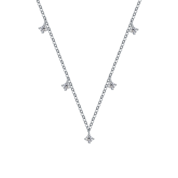 Серебряное колье с фианитом