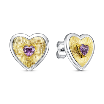 Серебряные серьги с фианитом