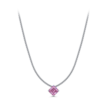 Серебряное колье с бриллиантом
