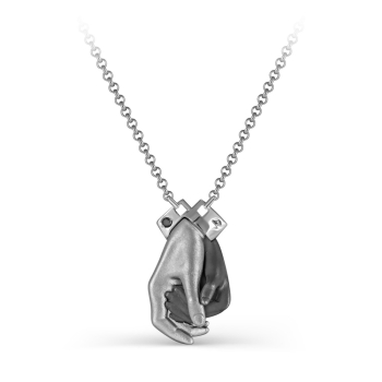 Серебряное колье с бриллиантом
