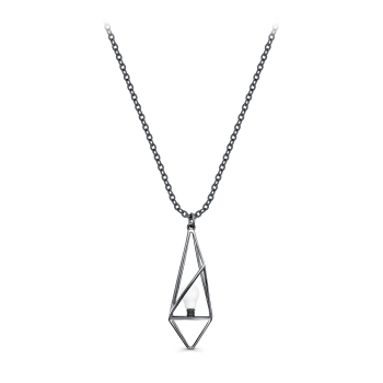 Серебряное колье с фарфором