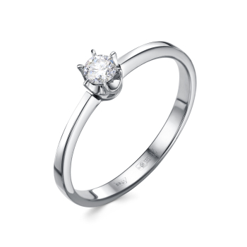 Серебряное кольцо с бриллиантом
