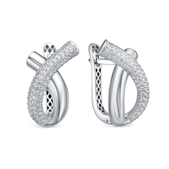 Серебряные серьги с фианитами